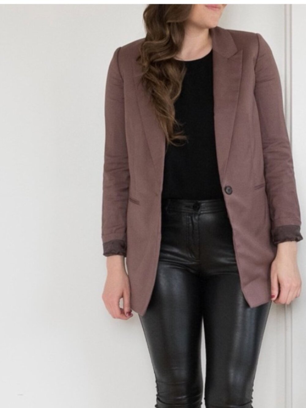 Wilfred Belcastel Blazer Jacket Wool Blend Long Sleeve Brown Oversized Large